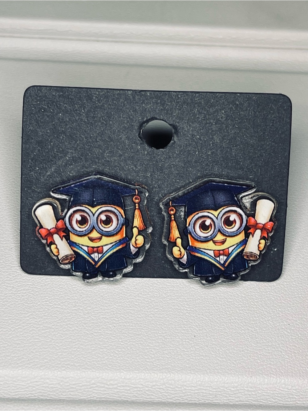 Minion Graduation Stud Earrings